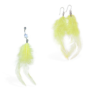 Yellow Feather Belly Ring and Earring Set
