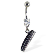 Navel ring with dangling comb