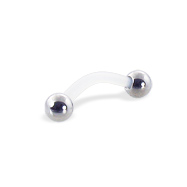 Bioplast eyebrow ring with steel balls, 14 ga