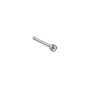 Nose pin with press-fit clear gem, 20 ga