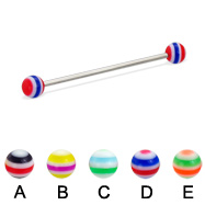 Long barbell (industrial barbell) with circle balls, 14 ga