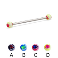 Eye ball long barbell (industrial barbell), 12 ga