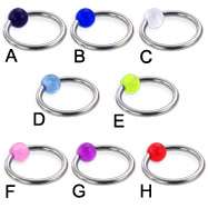 Captive bead ring with UV ball, 14 ga