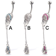 Double flip-flop belly button ring
