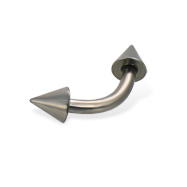 Titanium curved barbell with cones, 12 ga