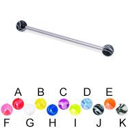 Long barbell (industrial barbell) with marble balls, 14 ga