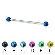 Colored ball long barbell (industrial barbell), 14 ga