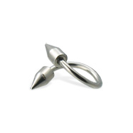 Spiral eyebrow ring with spikes, 16 ga