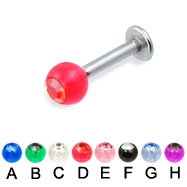 Labret with acrylic jeweled ball, 12 ga