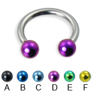 Colored ball circular barbell, 12 ga