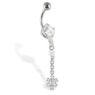 Navel ring with dangle