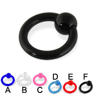 Transparent acrylic captive bead ring, 8 ga
