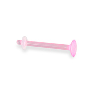 Pink Tongue Piercing / Nipple Piercing Retainer, 14 Ga