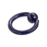 Black captive bead ring, 10 ga