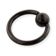 Black captive bead ring, 12 ga