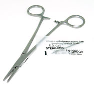 Piercing kit. A holder with one sterile needle