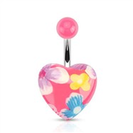 Acrylic flower belly ring