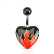 Acrylic flame belly ring