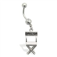 Belly Ring with dangling director's chair