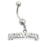 Belly Ring with dangling "HOLLYWOOD"