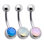 Opal Stone Belly Ring