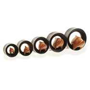 Pair Of Organic Wooden Saddle Fit Plugs with Dolphin