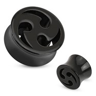 Pair Of Acrylic Saddle Plugs with Swirl Cut-Out
