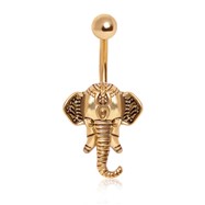 Gold Toned Decorated Elephant Navel Ring