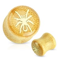 Pair Of Golden Spider Enamel Inlay Organic Bamboo Saddle Fit Plugs