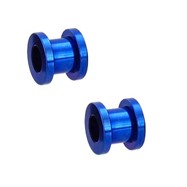 Pair Of Titanium Anodized Tunnels with Threaded Back - Blue