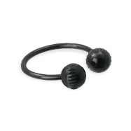 Black notched ball circular barbell, 16 ga